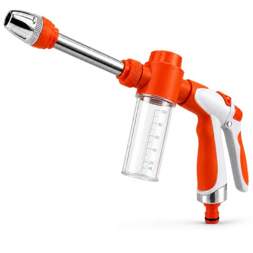 Garden Hose Nozzle with Soap Dispense DROPS TO (works on 3.5 ounces) - image 1