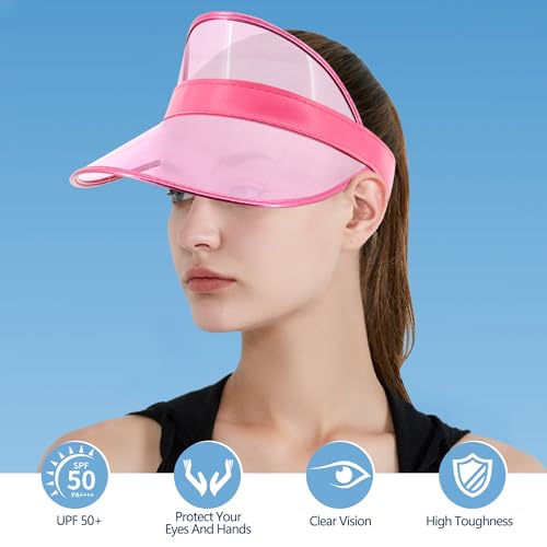 Image of Surkat Plastics Clear Sun Visors UV Protection Hat Cap Headwear Sunhat for Golf Tennis Beach Cycle