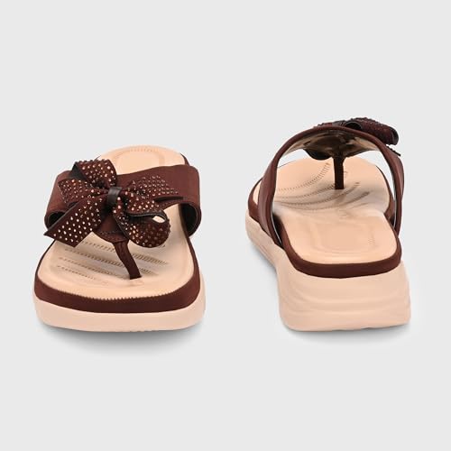 Image of Centrino Women's Sandals | Stylish Slip-On Sandals for Ladies | Durable Soft Cushioned Footbed for Comfort | Elegant & Trendy Design | Lightweight Daily And Casual Use Flip Flops (9343)