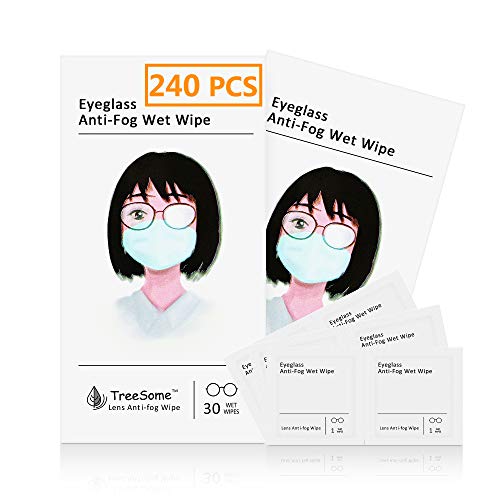 COOSKIN Toallitas antivaho para gafas, spray antivaho desechable para gafas/anteojos/pantalla, spray antivaho para gafas/toallitas de agua, limpiador antivaho para gafas/paño de limpieza - 240 piezas