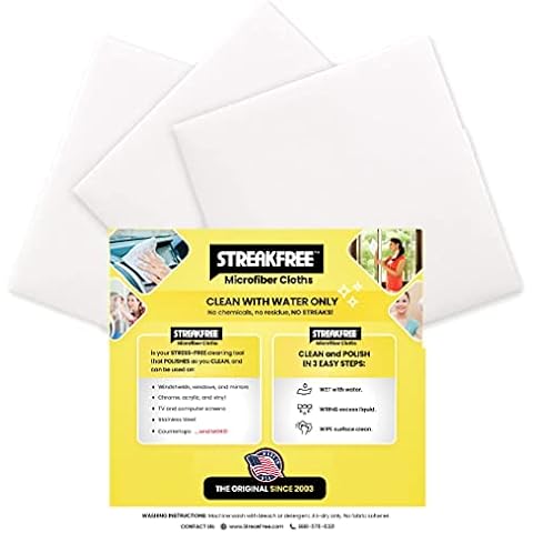 StreakFree "The Next Generation" Microfiber Cloths - 16" x 16" Cloths Leave Surfaces Streak-Free, Spot-Free, Lint-Free and Polished (Pack of 3) Cover