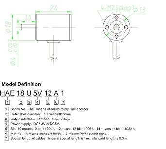 CALT HAE18 12 Bit 4096 Resolution 3.3V Hall Magnetic Angle Rotary Encoder SSI Absolute Type