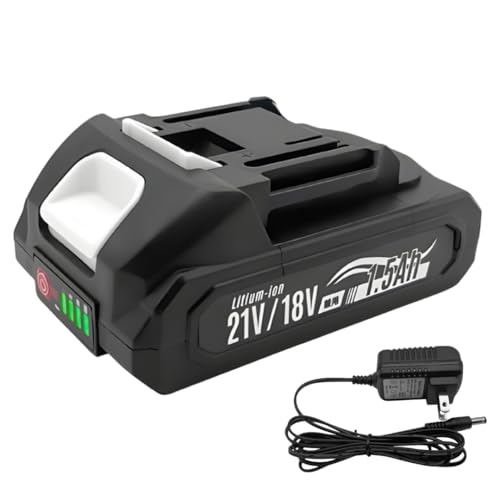 マキタ 互換 バッテリー 18V 1500mAh PSE認証済み 充電式 リチウムイオンバッテリー 充電器セット LED電池残量表示 マキタ電動工具用 DIY 園芸 小型 軽量 Longsafe (18V 21V 1.5Ah 1個 + 充電器)