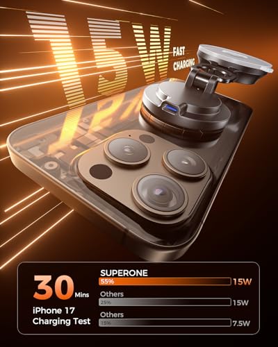 SUPERONE 15W MagSafe Magnetic Wireless Car Mount Charger for iPhone 12-17 - image 2
