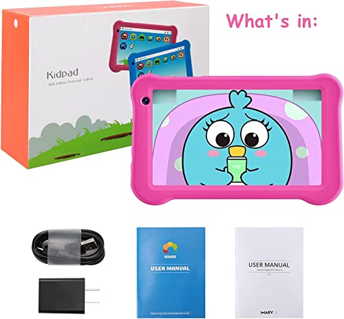 Tablet For Kids, Kids Tablet, 32Gb Storage 3Gb Ram Android 11 7 Inch Ips Display Parental Control Dual Camera Toddler Tablet Children Tablet With Kids-Proof Case, Pink #TOP6