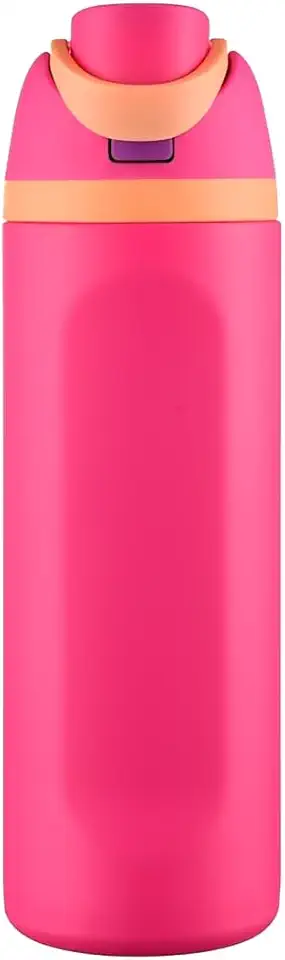 Garrafa Térmica de Água 710ml com Tampa 2 em 1 - Antivazamento, Parede Dupla, Com Alça e Tampa com Trava (Pink)