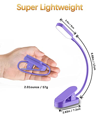 D Babe 9 Led Rechargeable Book Light For Reading In Bed, Clip On Reading Light With 3 Color Temperatures, Stepless Dimming Brightness, Long Lasting & Compact, Perfect For Readers, Kids & Travel #TOP4