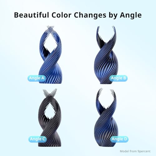 Image of ANYCUBIC Silk Dual Color Pla Filament, 2-in-1 Chrome Coextrusion Color Change 3D Printer Filament 1.75mm Dimensional Accuracy + /- 0.02mm, Silk Texture, 1KG Reusable Spool (2.2 lbs), Black Blue