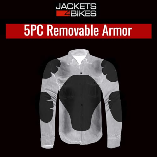 Jackets 4 Bikes Camiseta masculina de motociclista com proteção de armadura CE nível 2, bolsos ocult