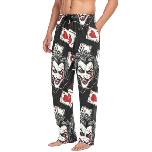 Mens Pajama Pants Pajama Bottoms Lightweight Basics Sleep Pj Lounge Pant Cartoon Joker Cards pattern4