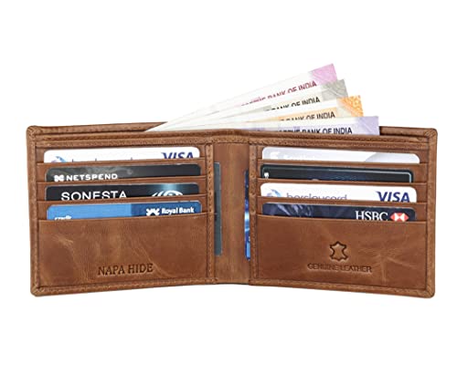 NAPA HIDE Leather Wallet for Men I Handcrafted I Credit/Debit Card Slots I 2 Currency Compartments I 2 Secret Compartments (Image - 4)