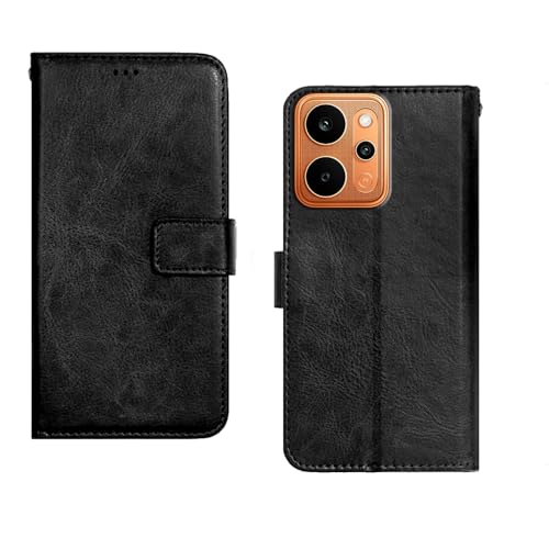 Image of amazon basics Realme P4 Power 5G Flip Cover | Card Pockets Wallet & Stand | Flip Cover for Realme P4 Power 5G (Black)