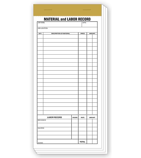ABC Compact Material and Labor Records Book, Construction Project Documentation (10000)