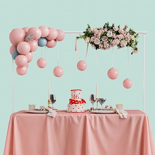 Relaxdays Tischbogen, ausziehbar, H: 78,5–118 cm, B: 102–260 cm, Metall, 2 Stangen, Tischdekostange, Geburtstag, weiß