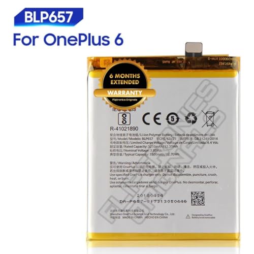 Image of BLP657 Battery for Oneplus 6 / A6000 /A6003 / Oneplus Six /One Plus 6 / One+6 /1+6 Battery with 6 Month Warranty**** (U187)