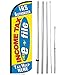 4LessCo INCOME TAX E-FILE Windless Swooper Flag Feather Banner Sign 15 ft Tall Kit yq119-h, Yellow