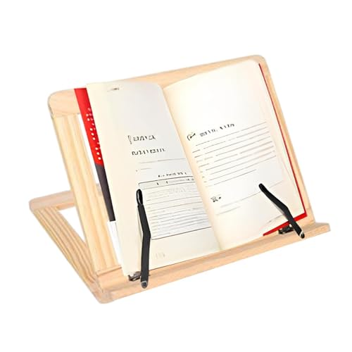木製クックブックホルダー、木製クックブックシェルフ読書レシピホルダー | 多機能デスクトップブックスタンドポータブルキッチンアクセサリー パッド&本用