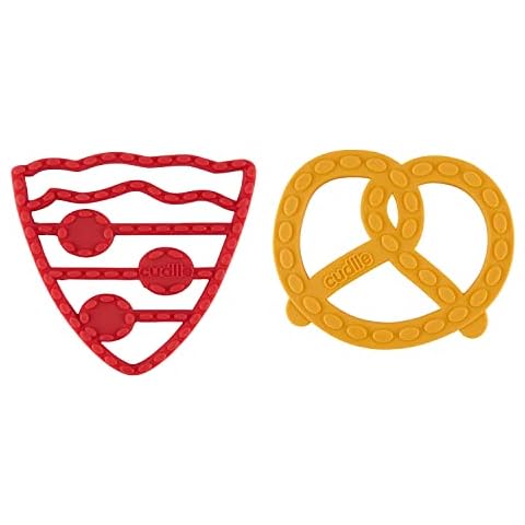Cudlie 2-Pack Food Grade Silicone Teether - BPA Free, Fun Food Shapes for Soothing Baby's Sore Gums Cover