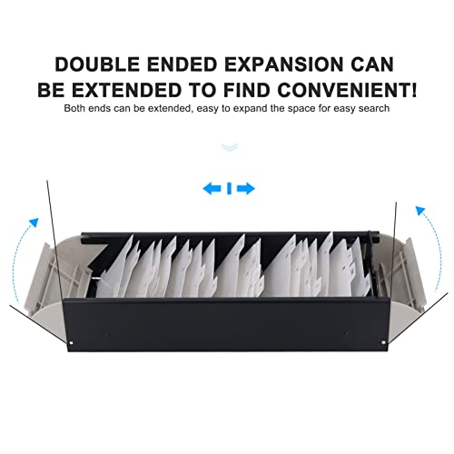 Qcwwy Business Card Holder, A To Z Index Extendable Business Card Box with Clear Cover Storage up to 800 Cards(Black) - Image 3