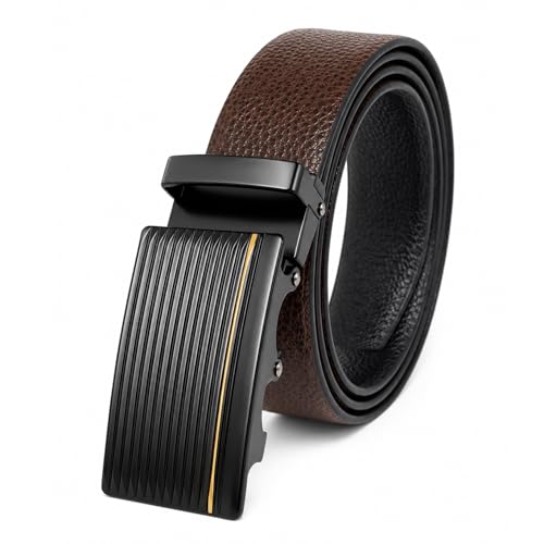 Image of THE MEN THING Mens Genuine Leather Belt | 2 in 1 Reversible (Brown & Black) (1 Pc.) - LUXORIC