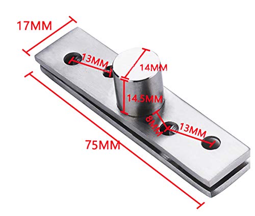 360 Degree Door Pivot Hinge, Tiberham 2Pcs Stainless Steel Rotation Hidden Door Centre Shaft Pivot Hinges, Heavy Duty Concealed Rotating Door Hinge with Fixing Screws (3 x 0.7 Inches)