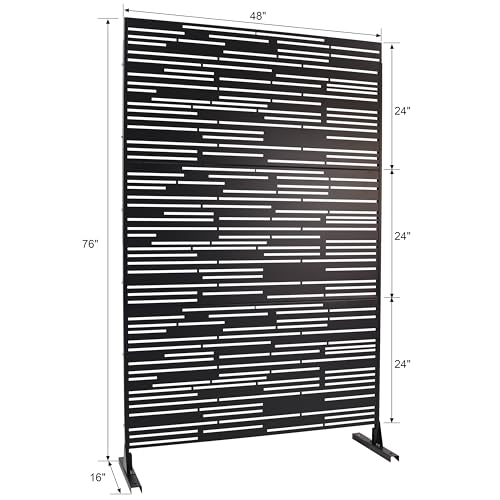 SHARK SHIP Elegant Outdoor & Indoor Privacy Screen for Comfort and Seclusion, Freestanding Metal Design, 76