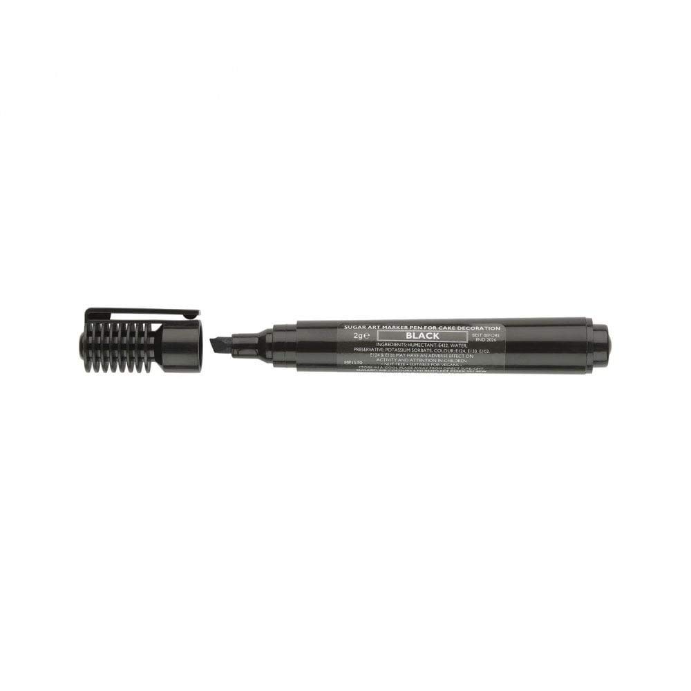 Sugarflair Food Pen Black - Rotulador Grueso con Tinta Comestible, Rotulador DIY para Decorar Tartas, Cupcakes, Magdalenas, Galletas y Pasteles