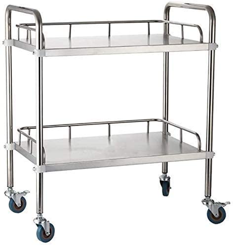 INDIDECOR 55741 Classic Hospital Trolley On Wheels 2 Tier Stainless Steel Beauty Salon Rolling Trolley, Hospital/Dental Clinic Medical Equipment Cart, Universal Brake Wheel - Chrome - Stainless steel. (B0CJ4P6BTL) Amazon Price History, Amazon Price Tracker