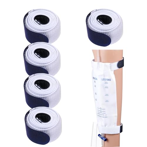 Paquete de 5 Bolsas Para las Piernas del Catéter Longitud Total 66 Correas Bolsa Para Orina Correas Blancas Dispositivo Estabilizador del Soporte del Catéter Cinturón Para el Soporte del Catéter