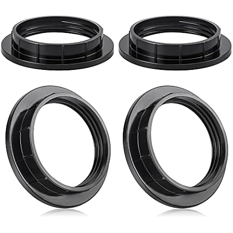 Anillo de tornillo resistente al calor DiCUNO E27 39MM, Negro, Lote de 4 Cover