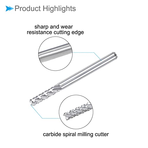 Image of Carbide End Mill Engraving Milling Bits, 3mm Bit Dia. 1 /8 inch Shank, CNC Cutting Router Bits Tool - (Applications: for PCB Machine), 10-Pieces