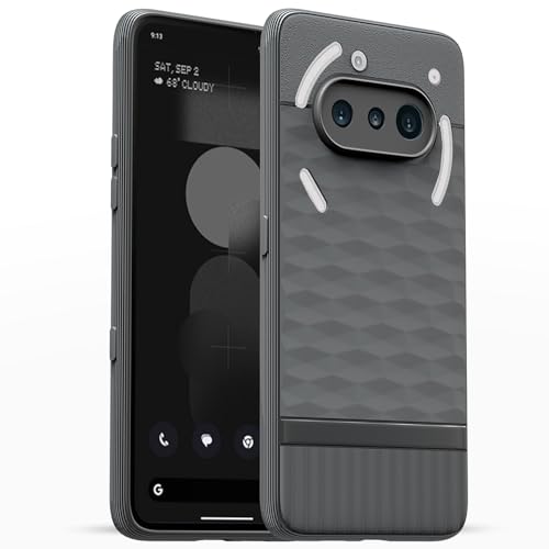 Image of Pikkme Back Cover for Nothing Phone 3a 5G Camera Protection 3D Hexa Cube Design Silicone Protective Bumper Case (Grey)