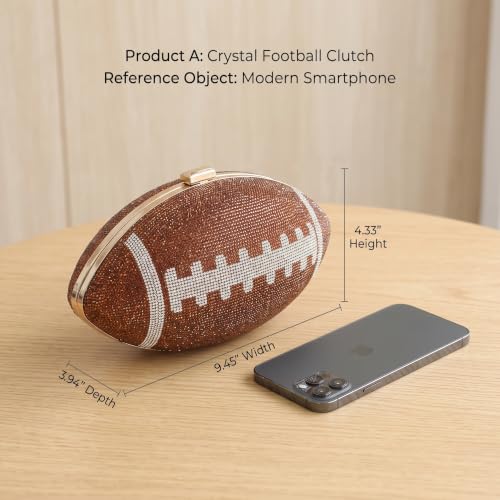 Image of Gripit Bling Rhinestone Football Shaped Rugby Quirky Bag Purse Novlety Chain Purse
