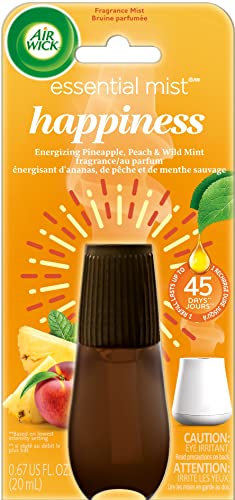 Air Wick Essential Mist Refill, Essential Oils Diffuser, Happiness, Air Freshener, Aromatherapy, 0.67 Fl Oz (Pack of 1) Air Wick Essential Mist Refill, Essential Oils Diffuser, Happiness, Air Freshener, Aromatherapy, 0.67 Fl Oz (Pack of 1)