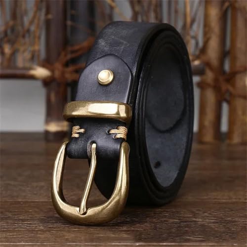 Men's 3.3Cm Genuine Leather Pin-Buckle Belt, Fashion Jeans Belts, Luxury Designer Cowboy Belt4