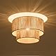 Boho Rattan Deckenlampe – 40 cm Rustikale Bambus-Deckenleuchte Boho Korb Lampe für Schlafzimmer, Wohnzimmer Küche, E27 Sockel