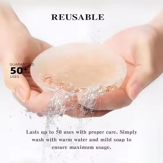 Nipple Covers for Women – 2 Pairs (4 Pieces), Reusable & Invisible Adhesive Pasties – Crème Color, Circle Shape, Seamless & Comfortable for All-Day Wear