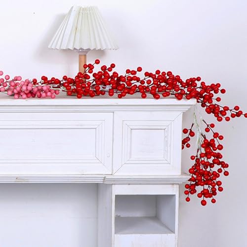 Guirlande de Noël en baies artificielles pliables pour intérieur