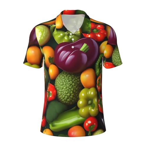 Polo homme imprimé fruits et légumes respirant anti-humidité