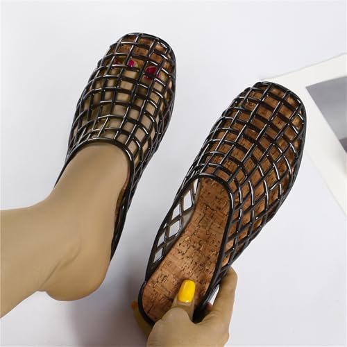 Fashion Slippers Women Jellies Shoes Closed Toe Half Slippers Shoes Summer Versatile Casual Beach Shoes4