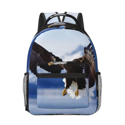 Sac à dos ordinateur imprimé aigle noir taille unique pour cabine