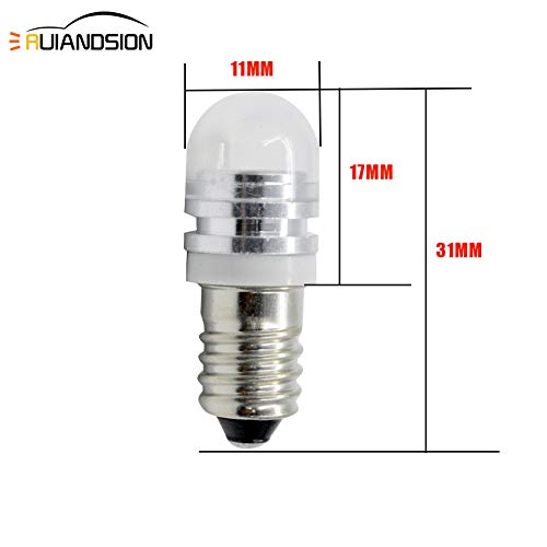 Ruiandsion 2-Pack E10 Mini Screw Base Light Bulbs 6V 150LM Warm White 4300K Miniature Bulb Replacement for Flashlights Electrical Circuits Experiment Projects Instrument Indicator Lights - Image 2