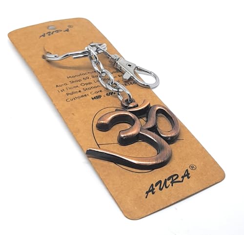 Image of Aura Spiritual Aum Om Metal Keyring Keychain For Gifting Men Women Girls Boys Husband Friend Bike Car House Office Home Keys