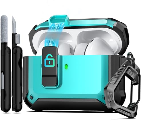Image of AirPods Pro 3 Case with Lock Magnetic Lid MagSafe, Teal