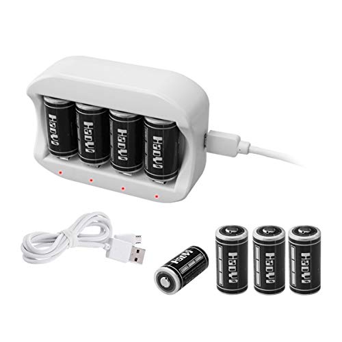 Wireless Security Camera Battery Charger and Rechargeable Batteries for Arlo (VMC 3530/3430/3030/3200/3330) Cameras, LED Flash Etc. One Charger with 8 PCS Batteries for Arlo WeHaoYi