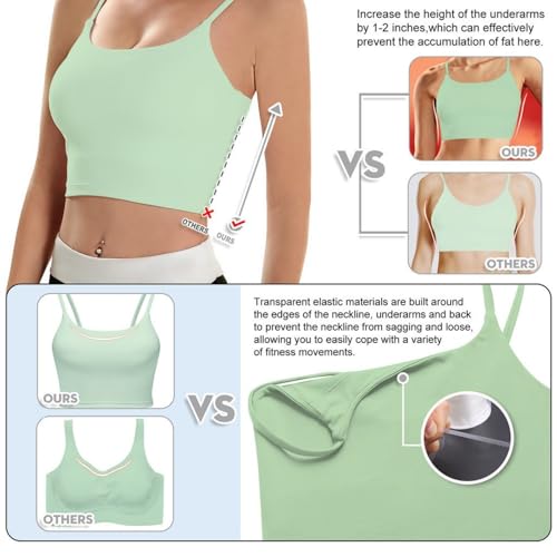 Image of ECOPARTY Wirefree Padded Yoga Sports Bra for Women - Moisture Wicking Quick Dry Workout Crop Tank Camisole