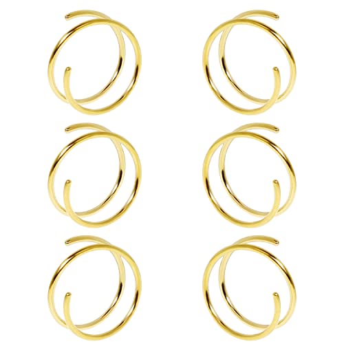 Double Hoop Earrings for Single Piercing 3 Pairs 316L Surgical Steel Spiral Twist Illusion Cartilage Helix Hoop Earring: Double Hoop Earrings for One Hole (Gold-8mm)