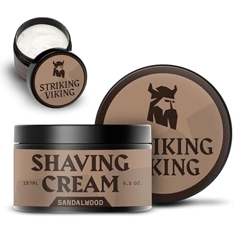 Striking Viking Shaving Cream 5.3 oz- Shave Cream for Men - Sensitive Skin Friendly Shave Cream - Men's Shaving Cream - Shaving Cream for Men (5.3 Oz, Sandalwood) Cover