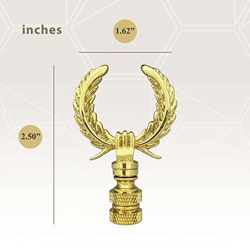 Image of Royal Designs, Inc. Decorative Laurel Wreath Finial for Lamp Shade, Polished Brass - Pack of 2