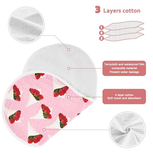 Rose Bouquet Paper Baby Burp Cloths Burp Clothes Rags Muslin Burp Cloths Soft Burping Cloths for Babies Burp Cloth Bib Baby Washcloths for 22x11IN Baby Boy Girl Essentials,2 Pack4